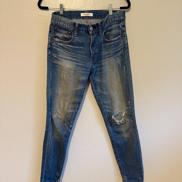 Moussy Vintage Jeans Women's Distressed Tapered Size 26 Blue Cotton - Picture 1 of 9